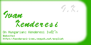 ivan kenderesi business card